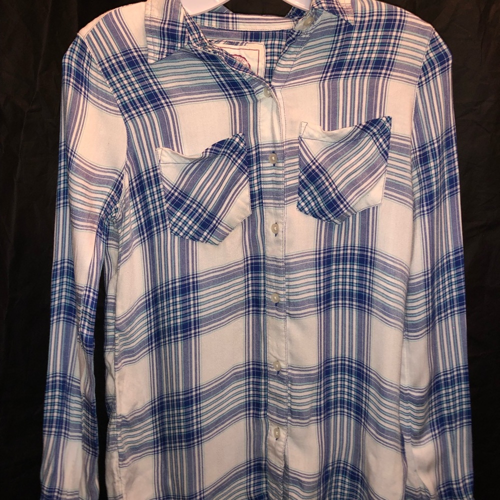 Blue and white flannel